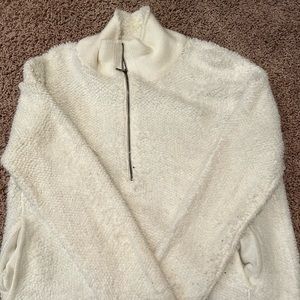 White soft quarter zip